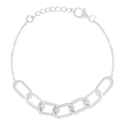 Bracelet argent 925 et zirconias 19cm