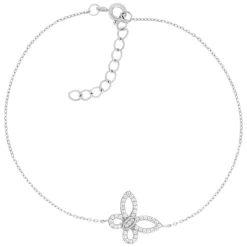 Bracelet argent 925 et zirconias papillon 19cm