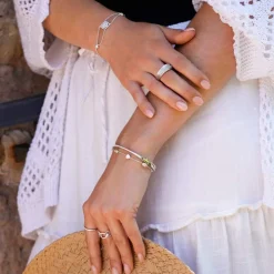 Bracelet argent 925 et zirconias diamètre 60mm