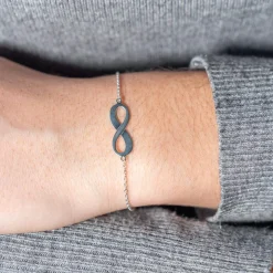 Bracelet argent 925 infini personnalisable 21 cm