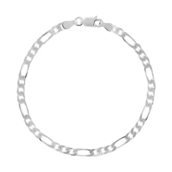 Bracelet argent 925 maille cheval alternée triple 18 cm