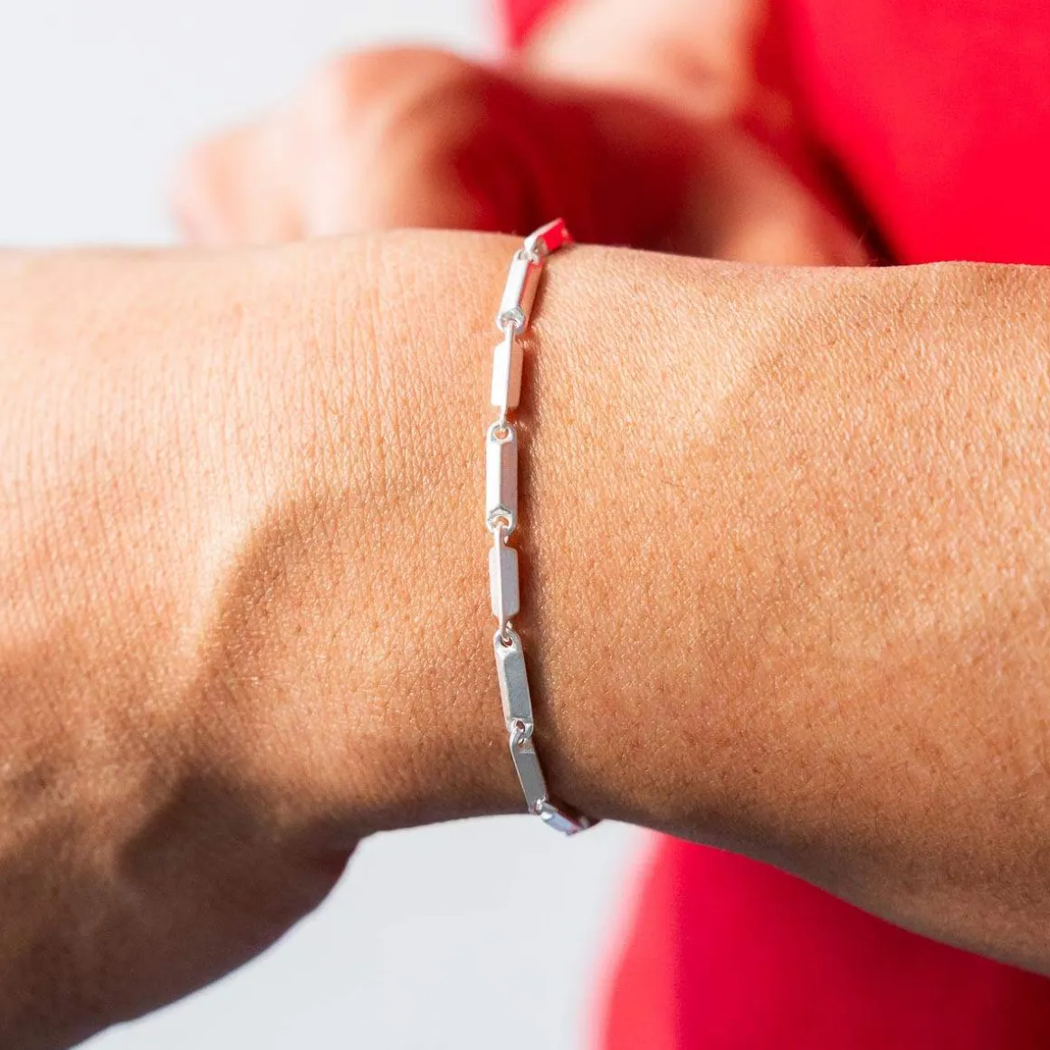 Bracelet argent 925 maille fantaisie 22cm