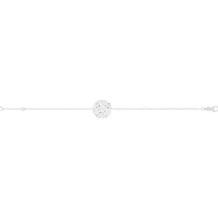 Bracelet argent 925 médaille martelée 18 cm