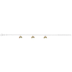 Bracelet argent 925 motif arc en ciel 18cm