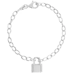 Bracelet argent 925 motif cadenas 18 cm