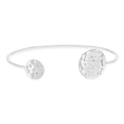 Bracelet argent 925 motif cercle martelé 58 mm