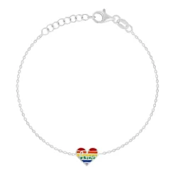 Bracelet argent 925 motif coeur 17cm