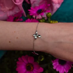 Bracelet argent 925 motif fleur
