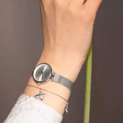 Bracelet argent 925 motif fleur