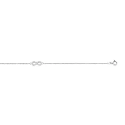Bracelet argent 925 motif infini et zirconias 18 cm