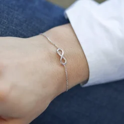 Bracelet argent 925, motif infini 18 cm