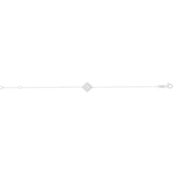 Bracelet argent 925, motif losange perlé 18 cm