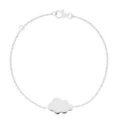 Bracelet argent 925 motif nuage personnalisable 18 cm