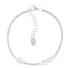 Bracelet argent 925 motif trèfle et infini 19cm
