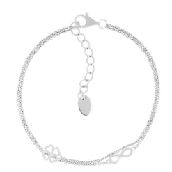 Bracelet argent 925 motif trèfle et infini 19cm