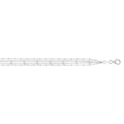Bracelet argent 925 multi-chaînes perlées 19 cm