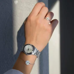 Bracelet argent 925 nacres et zirconias 19cm