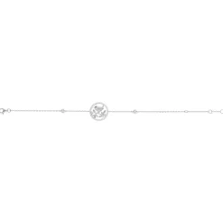 Bracelet argent 925 oiseau zirconias blancs et rouge 21 cm