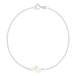 Bracelet argent 925 perles de Chine et zirconias 19cm