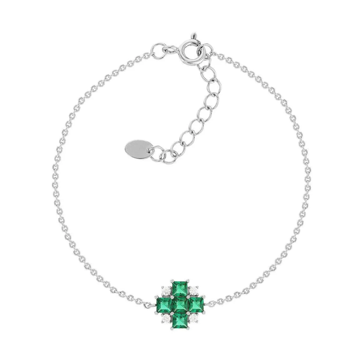 Bracelet argent 925 pierres synthétiques et zirconias 19cm