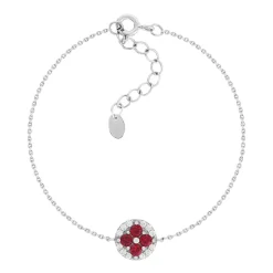 Bracelet argent 925 pierres synthétiques et zirconias 19cm