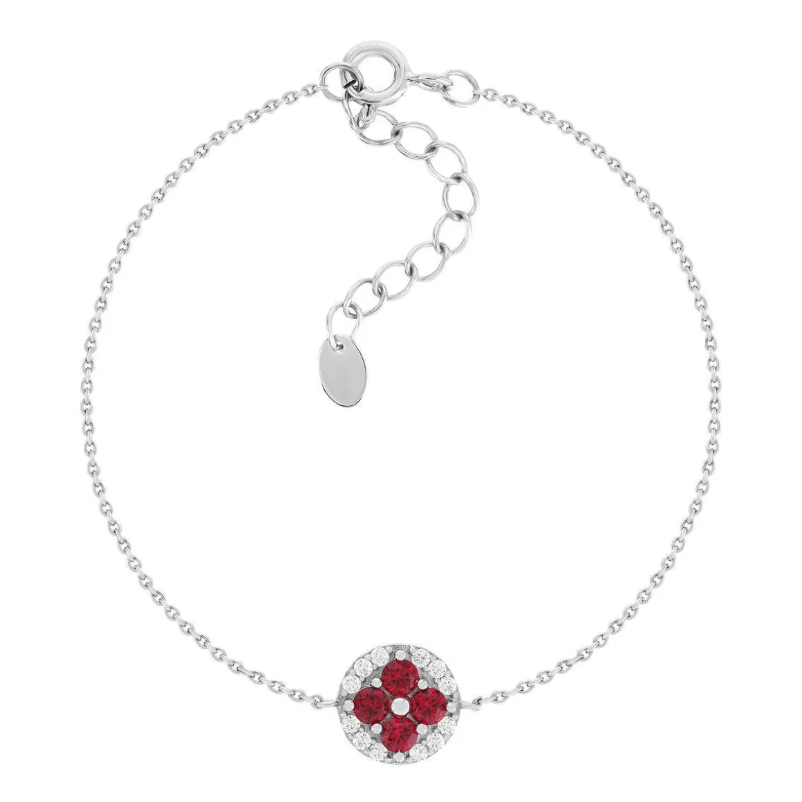 Bracelet argent 925 pierres synthétiques et zirconias 19cm