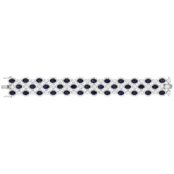 Bracelet argent 925, pierres synthétiques bleues zirconias 18.5 cm