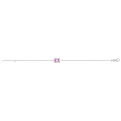 Bracelet argent 925 pierre synthétique rouge 18 cm
