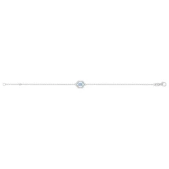 Bracelet argent 925 pierre synthétique bleue et zirconias 18 cm