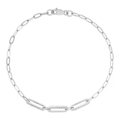Bracelet argent 925 rhodié zirconias 19 cm