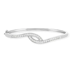 Bracelet argent 925 rigide zirconias 60 mm