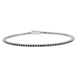 Bracelet argent 925 spinelles noires 19cm