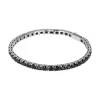 Bracelet argent 925 spinelles noires rondes 21cm