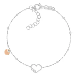 Bracelet argent 925 2 tons 19cm