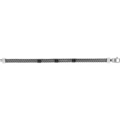 Bracelet argent 925 tressé onyx carrés 21cm
