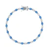 Bracelet argent zirconias bleu et blanc 18cm