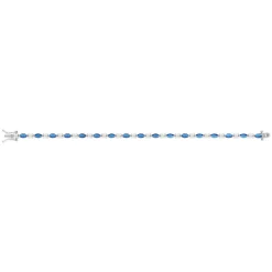 Bracelet argent zirconias bleu et blanc 18cm