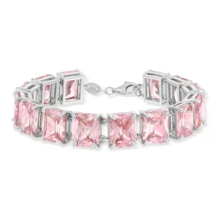 Bracelet argent 925 zirconias roses
