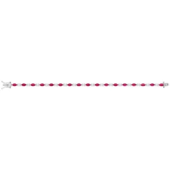 Bracelet argent zirconias rouge et blanc 18cm
