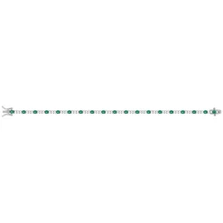 Bracelet argent 925 zirconias verts et blancs 18cm