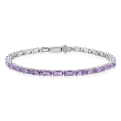 Bracelet argent 925 zirconias violets 18cm