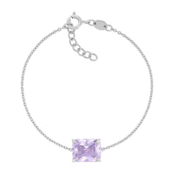 Bracelet argent 925 zirconia violet 18cm