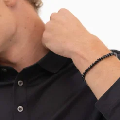 Bracelet BOSS SPHERE BEADS acier noir