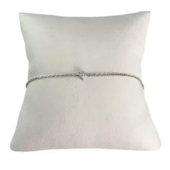 Bracelet d'occasion or 750 blanc maille forçat diamant