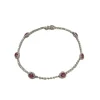 Bracelet d'occasion or 750 blanc rubis diamants 18 cm