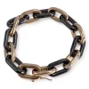 Bracelet d'occasion or 750 jaune maille forçat, céramique