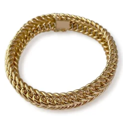 Bracelet d'occasion or 750 jaune maille américaine 22 cm