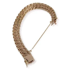 Bracelet d'occasion or 750 jaune maille américaine 18 cm