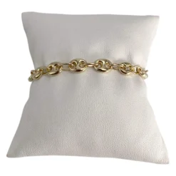 Bracelet d'occasion or 750 jaune maille grain de cafe