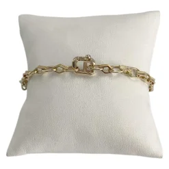 Bracelet d'occasion or 585 jaune maille fantaisie